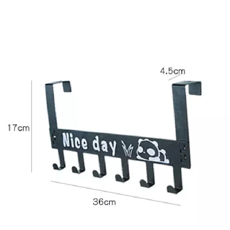 Nice Day Metal Hooks Door Hanger, 6 Hooks Detachable Hanger, Hat Clothes Bag Hanging Rack, No Drilling Bathroom Door Hanger Nice Day Metal Hooks Door Hanger, 6 Hooks Detachable Hanger, Hat Clothes Bag Hanging Rack, No Drilling Bathroom Door Hanger